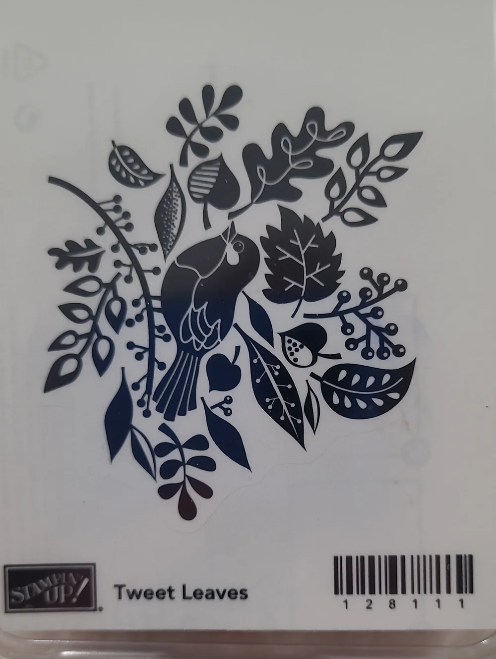 NEW Stampin'Up! Tweet Leaves Bird Stamp Red Rubber Wood Block 128111 Retired
